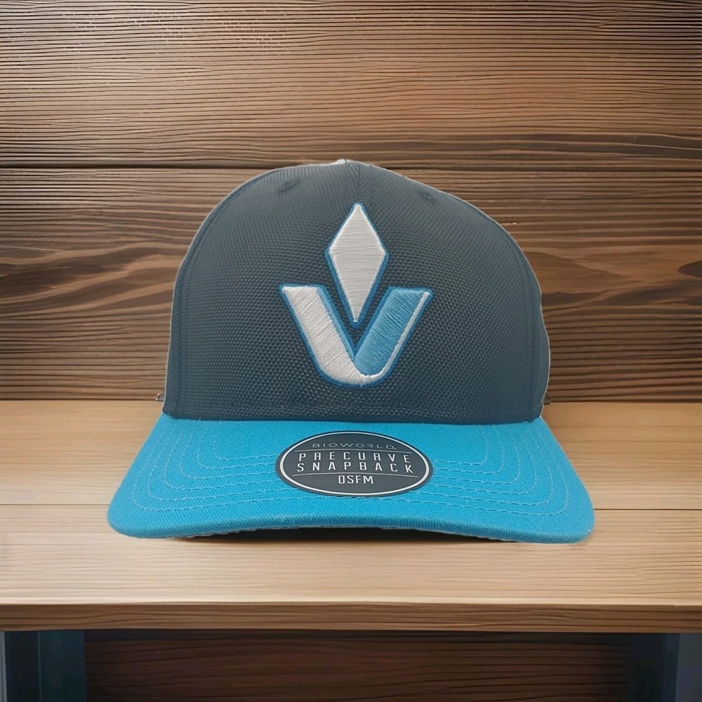 Bioworld Overwatch Blizzard Licensed Grey Blue Precurve Snapback Hat OSFM NEW
